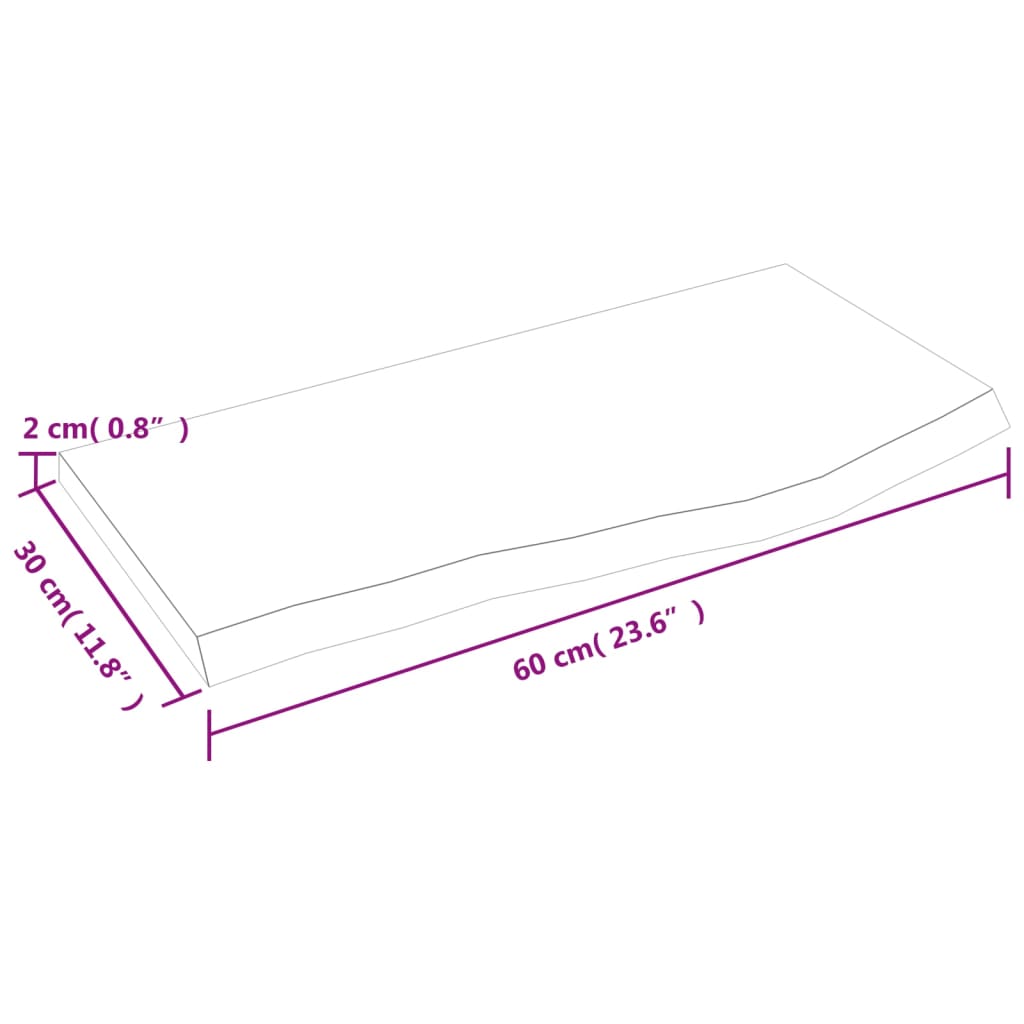 Wandschap 60x30x2 cm behandeld massief eikenhout lichtbruin is nu te koop bij PeponiXL, paradijselijk wonen!