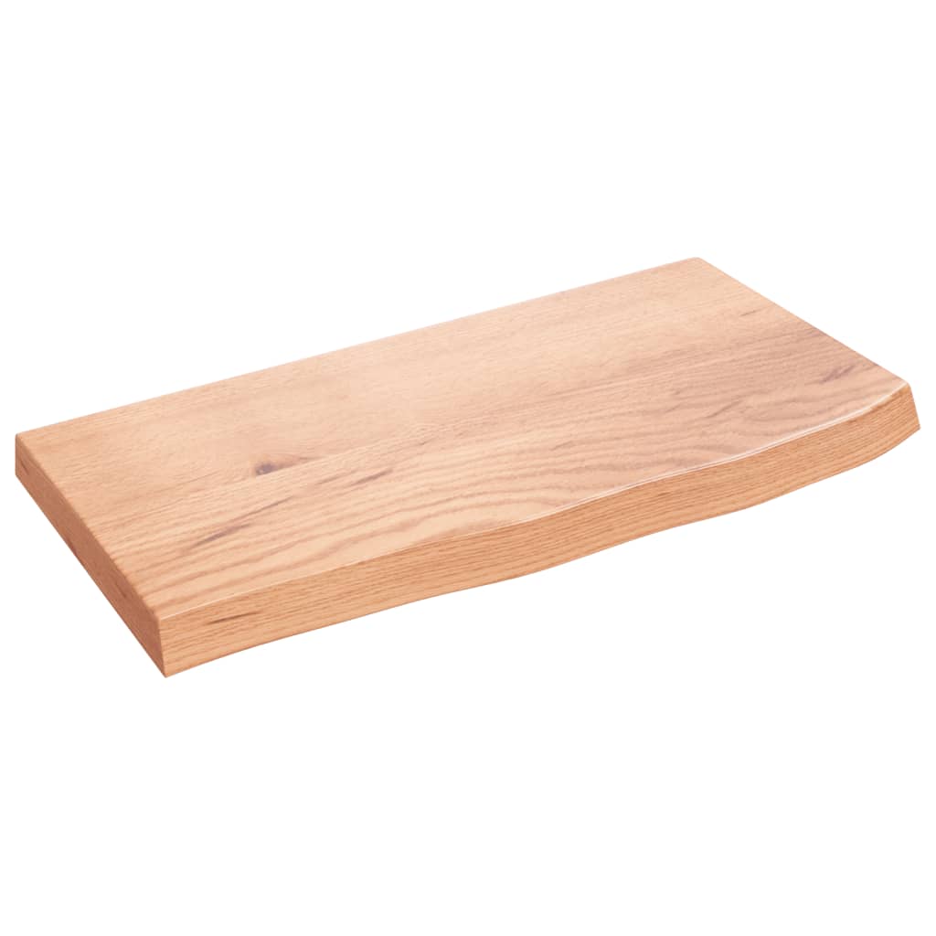 Wandschap 60x30x(2-4) cm behandeld massief eikenhout lichtbruin is nu te koop bij PeponiXL, paradijselijk wonen!