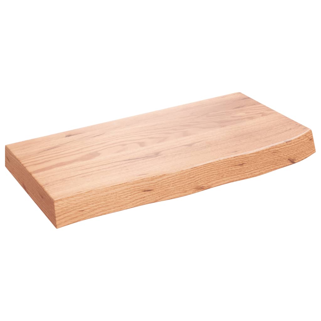 Wandschap 60x30x(2-6) cm behandeld massief eikenhout lichtbruin is nu te koop bij PeponiXL, paradijselijk wonen!