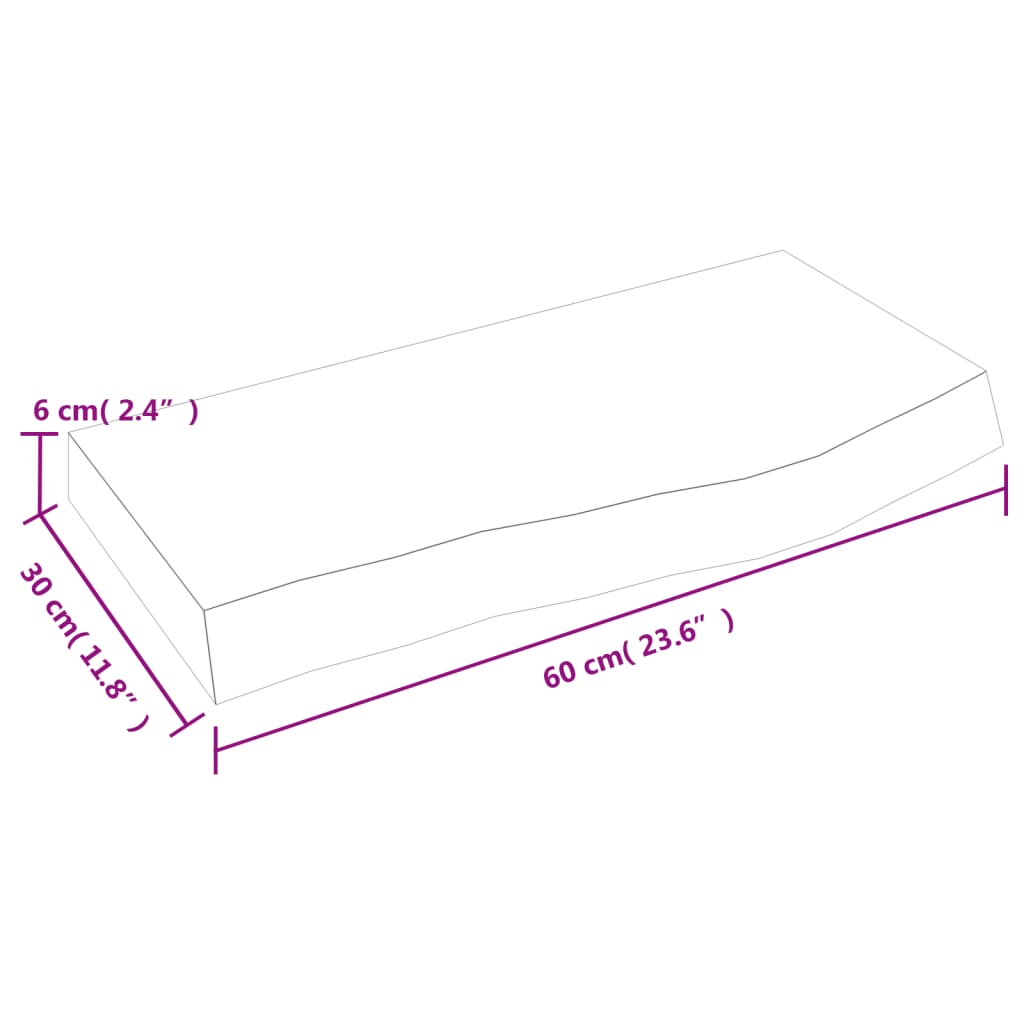 Wandschap 60x30x(2-6) cm behandeld massief eikenhout lichtbruin is nu te koop bij PeponiXL, paradijselijk wonen!