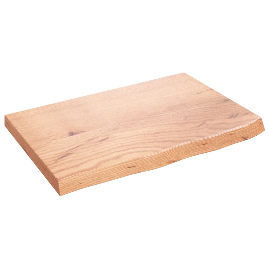 Wandschap 60x40x(2-4) cm behandeld massief eikenhout lichtbruin is nu te koop bij PeponiXL, paradijselijk wonen!