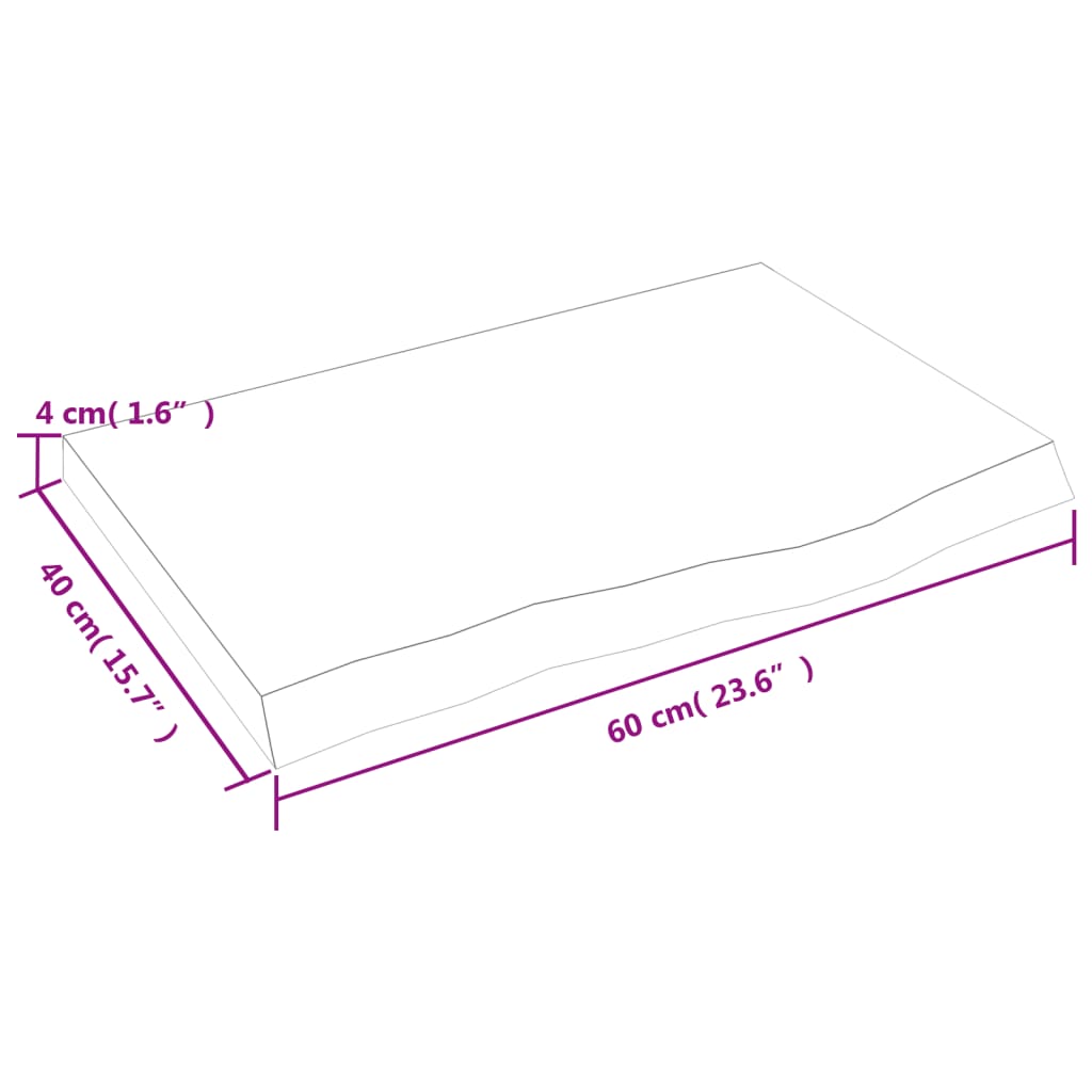 Wandschap 60x40x(2-4) cm behandeld massief eikenhout lichtbruin is nu te koop bij PeponiXL, paradijselijk wonen!