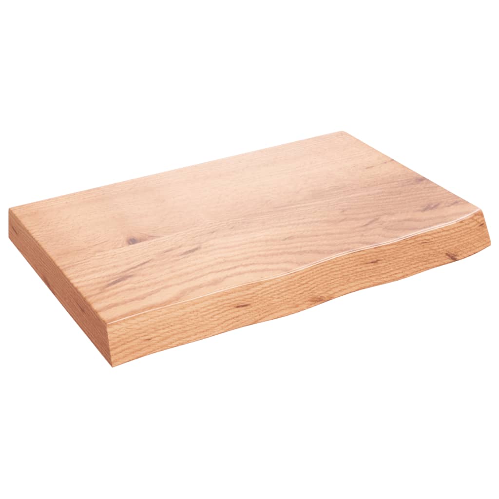 Wandschap 60x40x(2-6) cm behandeld massief eikenhout lichtbruin is nu te koop bij PeponiXL, paradijselijk wonen!