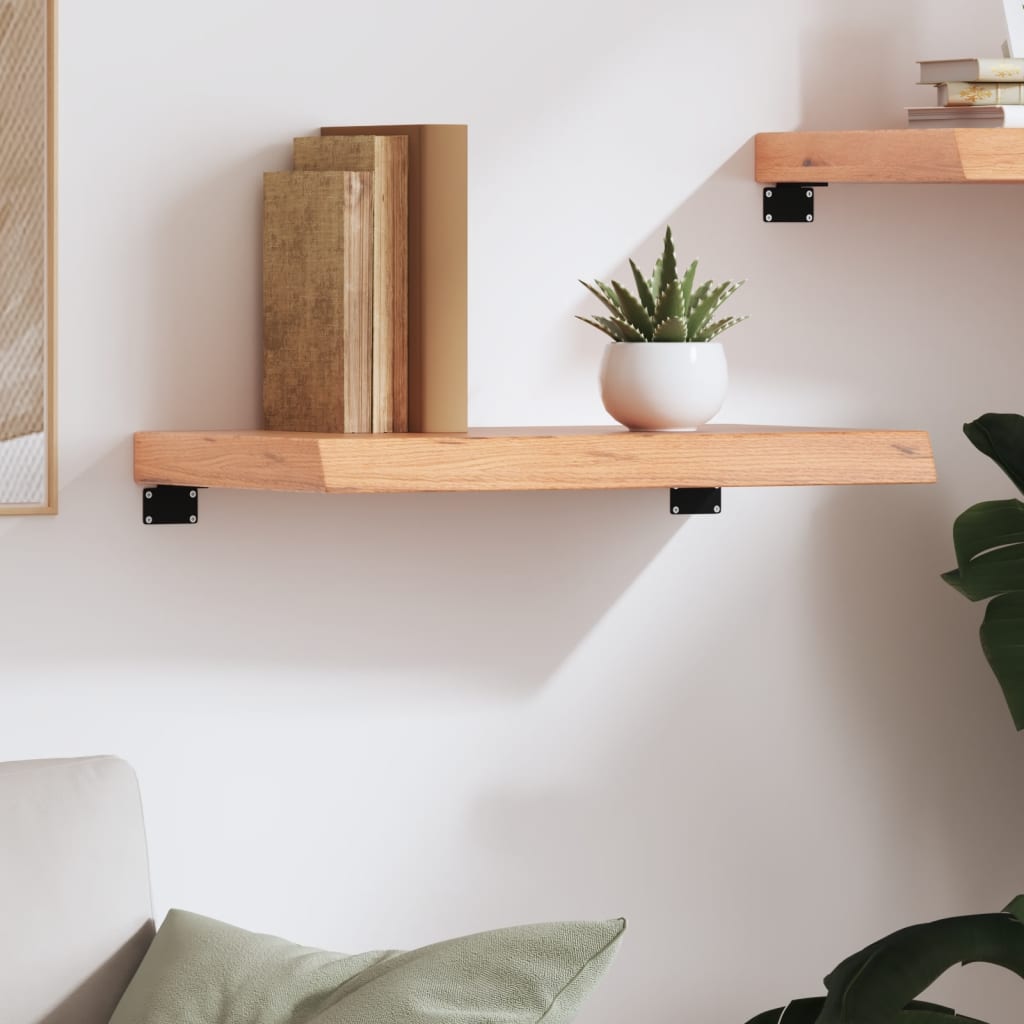 Wandschap 60x40x(2-6) cm behandeld massief eikenhout lichtbruin is nu te koop bij PeponiXL, paradijselijk wonen!