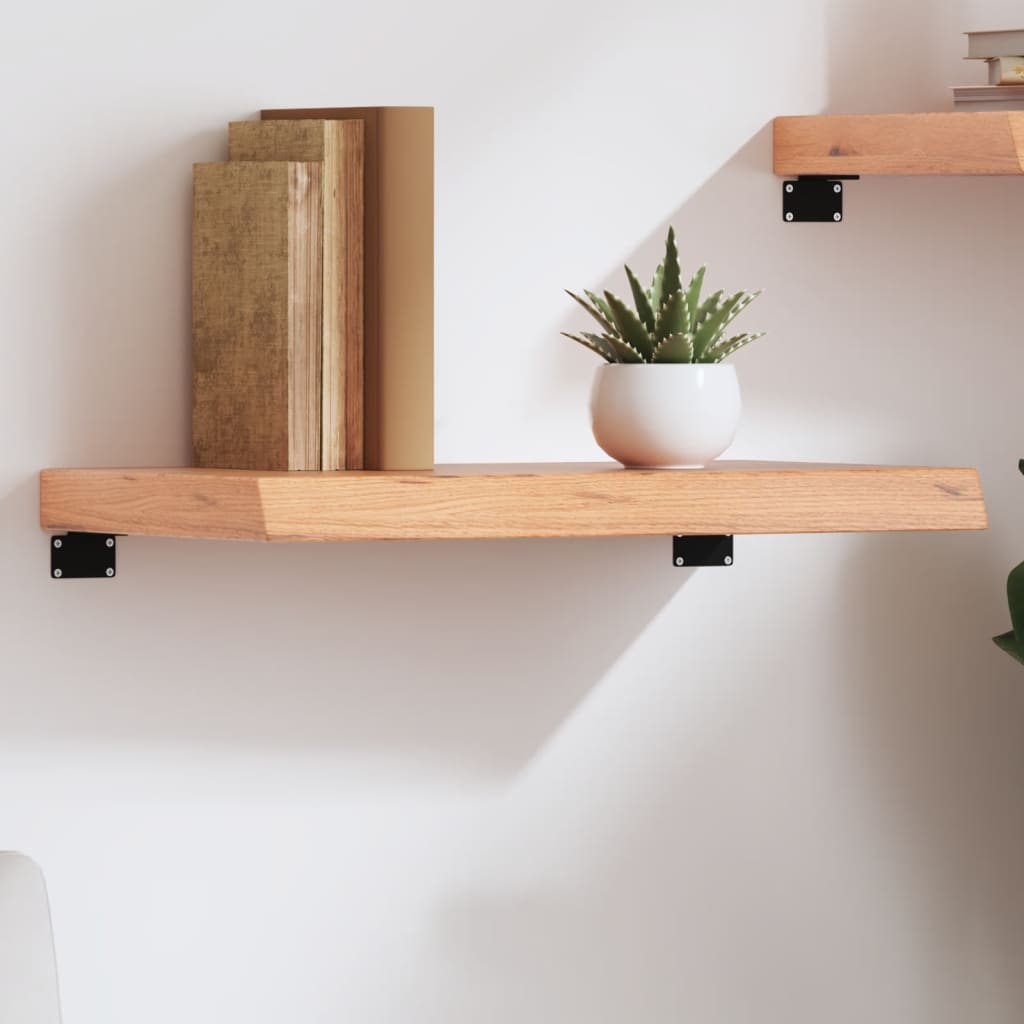 Wandschap 60x40x(2-6) cm behandeld massief eikenhout lichtbruin is nu te koop bij PeponiXL, paradijselijk wonen!