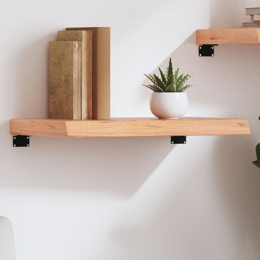 Wandschap 60x40x(2-6) cm behandeld massief eikenhout lichtbruin is nu te koop bij PeponiXL, paradijselijk wonen!