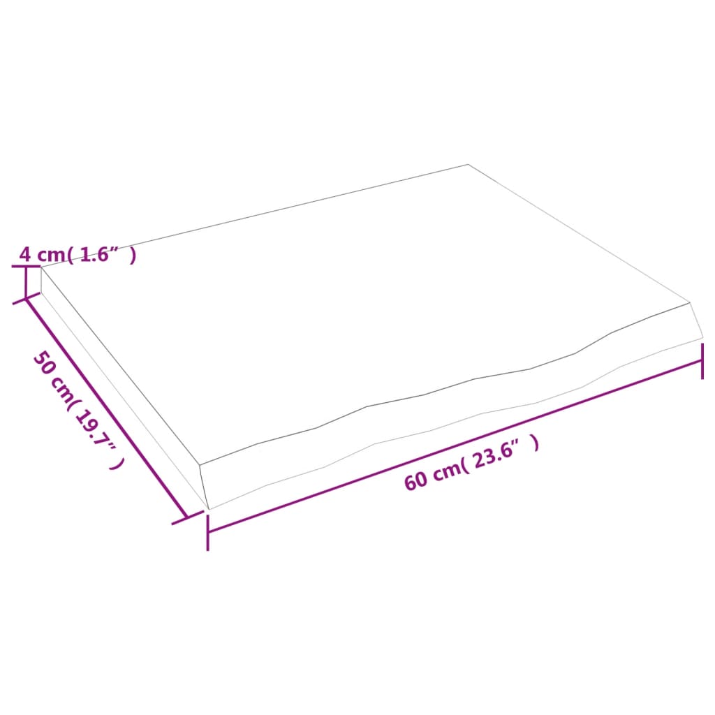 Wandschap 60x50x(2-4) cm behandeld massief eikenhout lichtbruin is nu te koop bij PeponiXL, paradijselijk wonen!