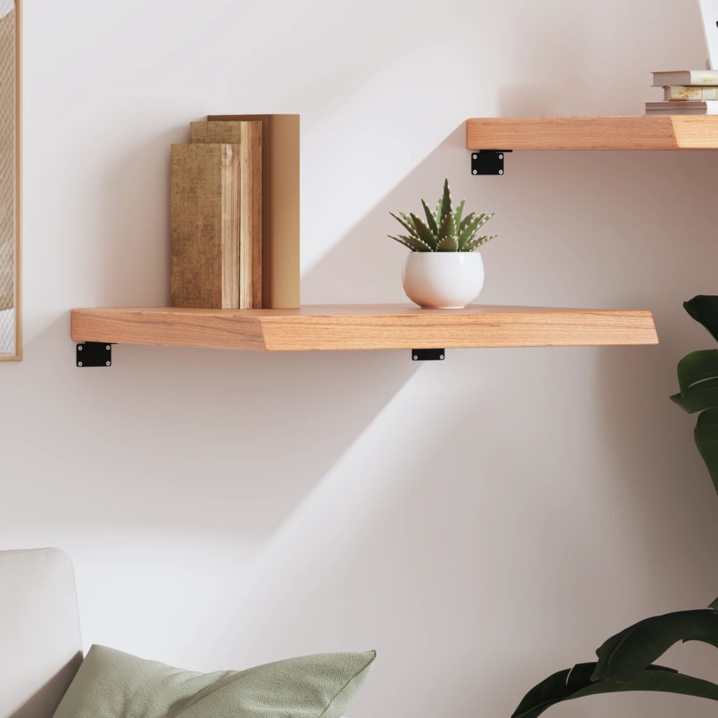Wandschap 60x50x(2-6) cm behandeld massief eikenhout lichtbruin is nu te koop bij PeponiXL, paradijselijk wonen!