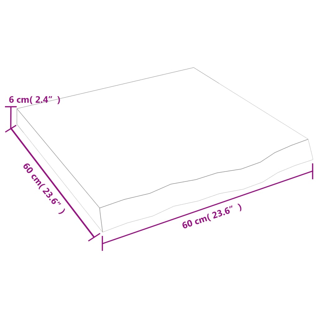 Wandschap 60x60x(2-6) cm behandeld massief eikenhout lichtbruin is nu te koop bij PeponiXL, paradijselijk wonen!