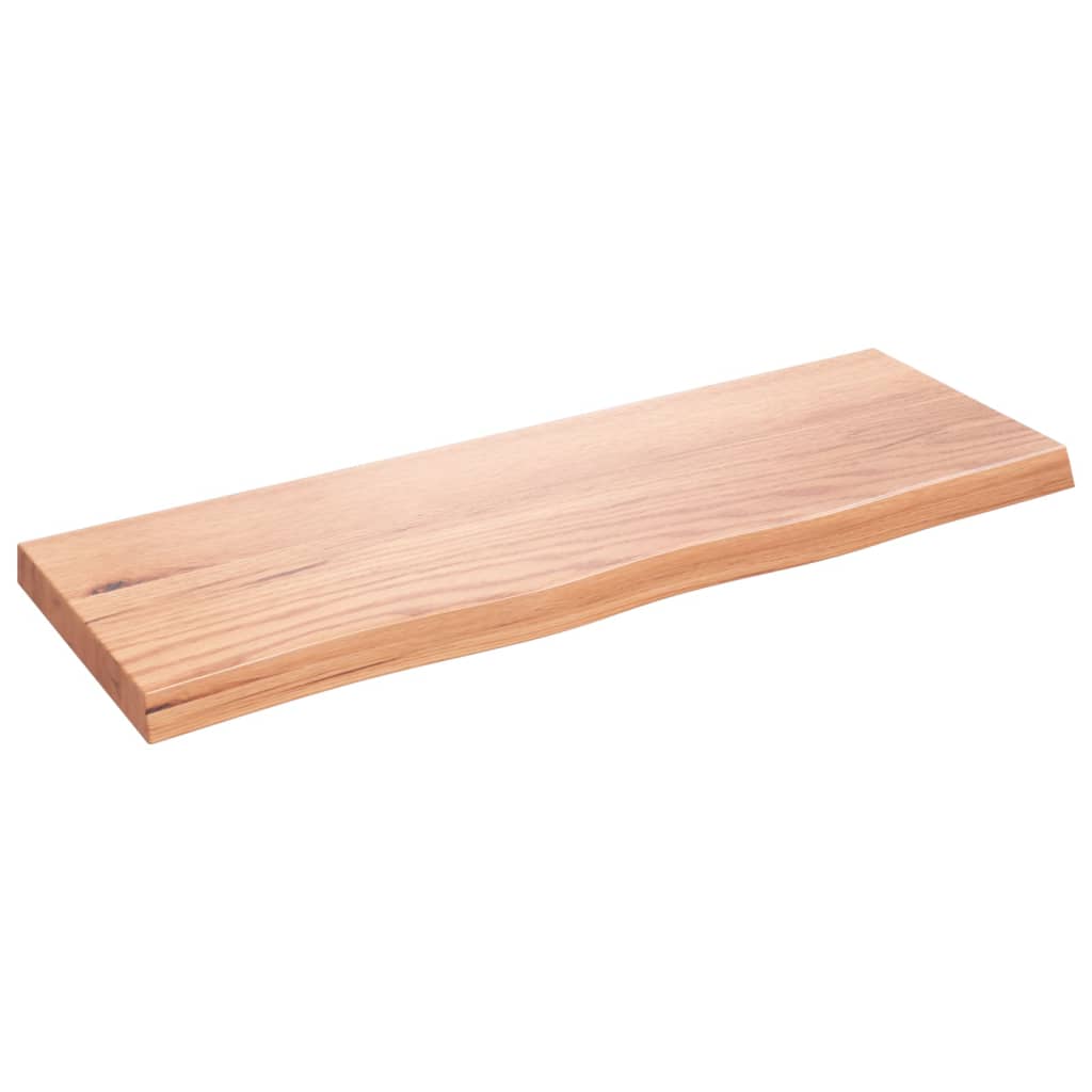 Wandschap 80x30x(2-4) cm behandeld massief eikenhout lichtbruin is nu te koop bij PeponiXL, paradijselijk wonen!