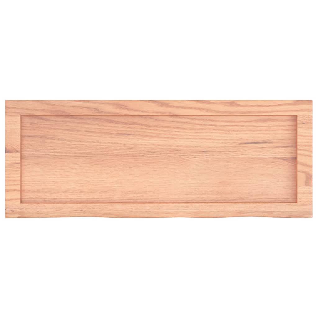 Wandschap 80x30x(2-4) cm behandeld massief eikenhout lichtbruin is nu te koop bij PeponiXL, paradijselijk wonen!