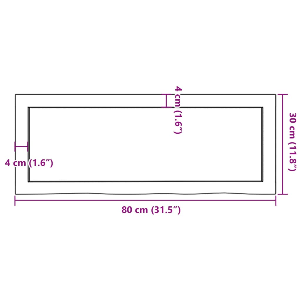Wandschap 80x30x(2-4) cm behandeld massief eikenhout lichtbruin is nu te koop bij PeponiXL, paradijselijk wonen!