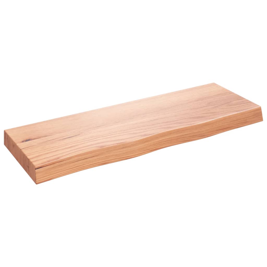Wandschap 80x30x(2-6) cm behandeld massief eikenhout lichtbruin is nu te koop bij PeponiXL, paradijselijk wonen!