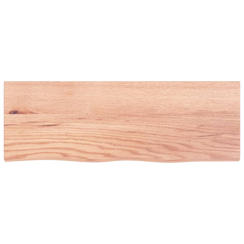 Wandschap 80x30x(2-6) cm behandeld massief eikenhout lichtbruin is nu te koop bij PeponiXL, paradijselijk wonen!