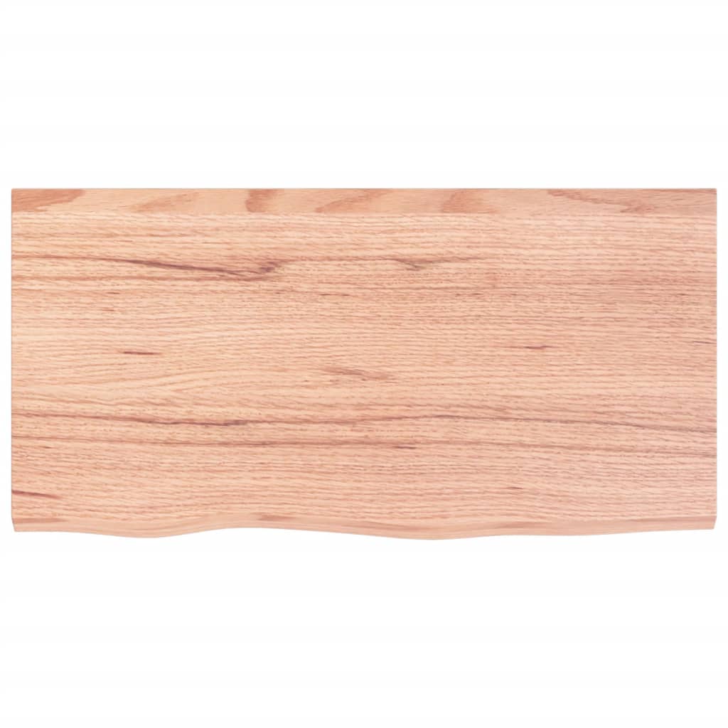 Wandschap 80x40x2 cm behandeld massief eikenhout lichtbruin is nu te koop bij PeponiXL, paradijselijk wonen!
