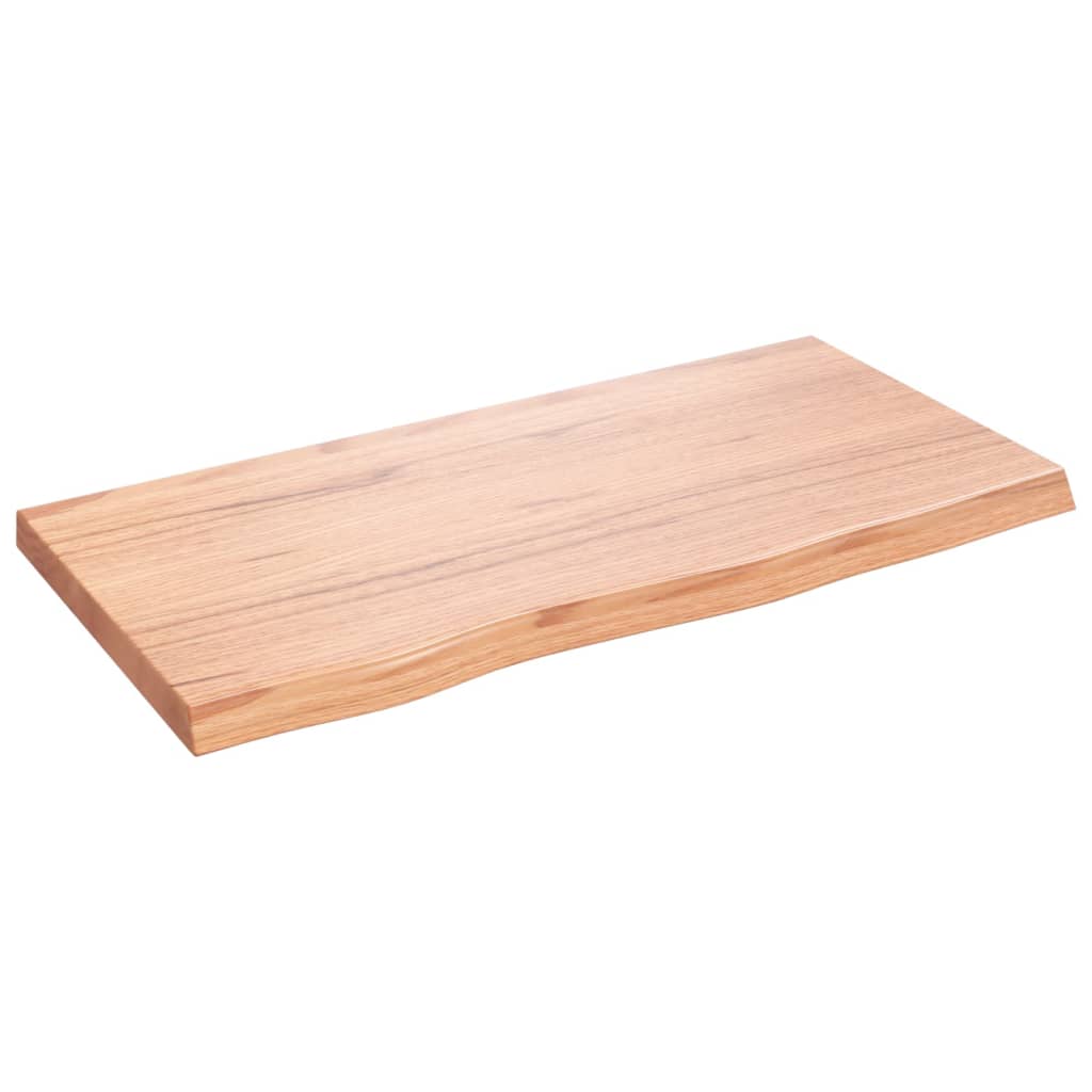 Wandschap 80x40x(2-4) cm behandeld massief eikenhout lichtbruin is nu te koop bij PeponiXL, paradijselijk wonen!