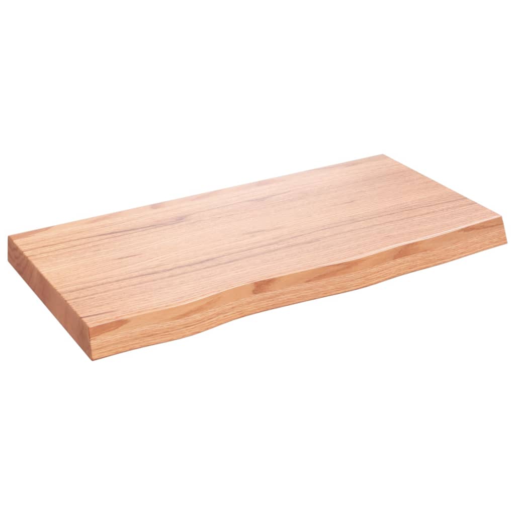 Wandschap 80x40x(2-6) cm behandeld massief eikenhout lichtbruin is nu te koop bij PeponiXL, paradijselijk wonen!