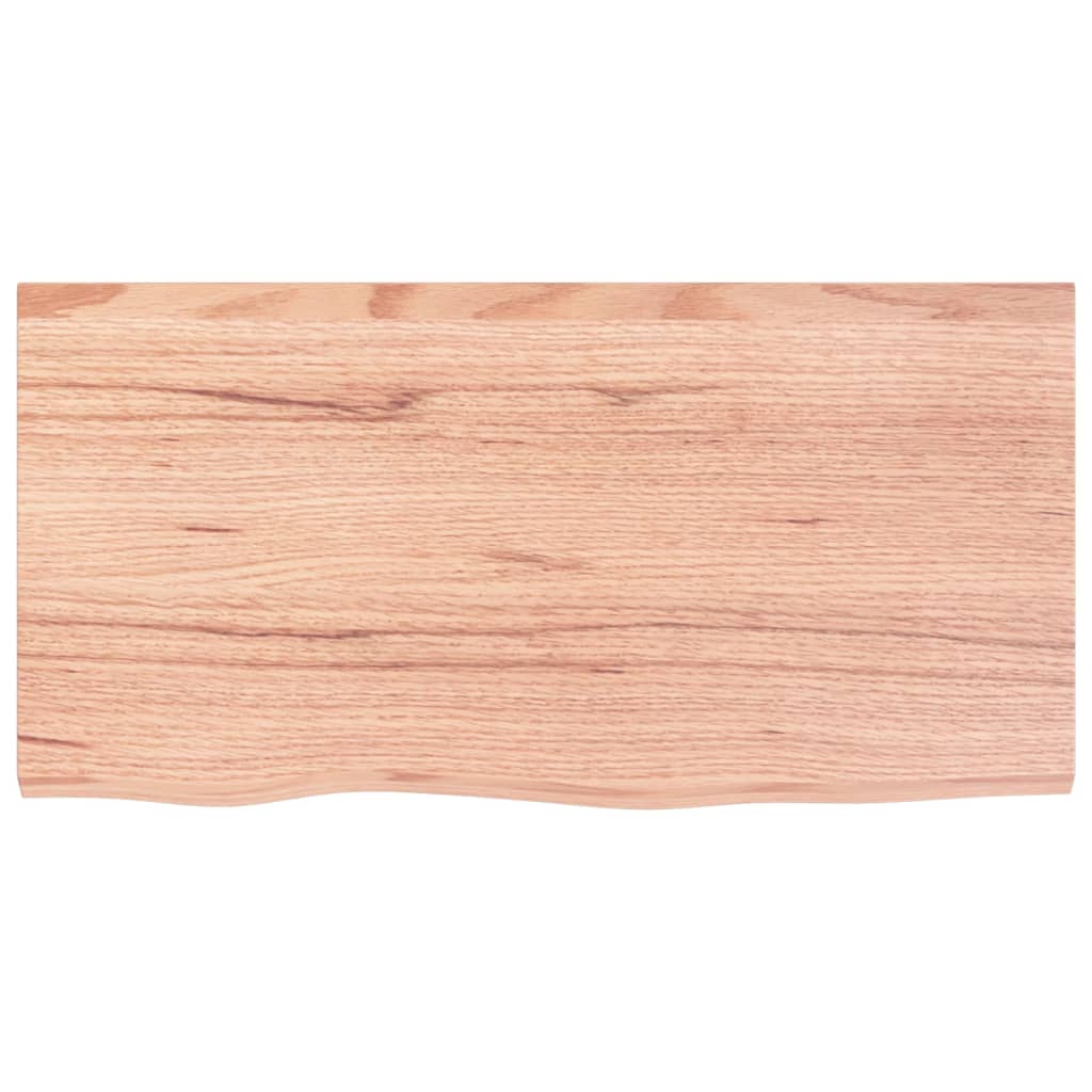 Wandschap 80x40x(2-6) cm behandeld massief eikenhout lichtbruin is nu te koop bij PeponiXL, paradijselijk wonen!