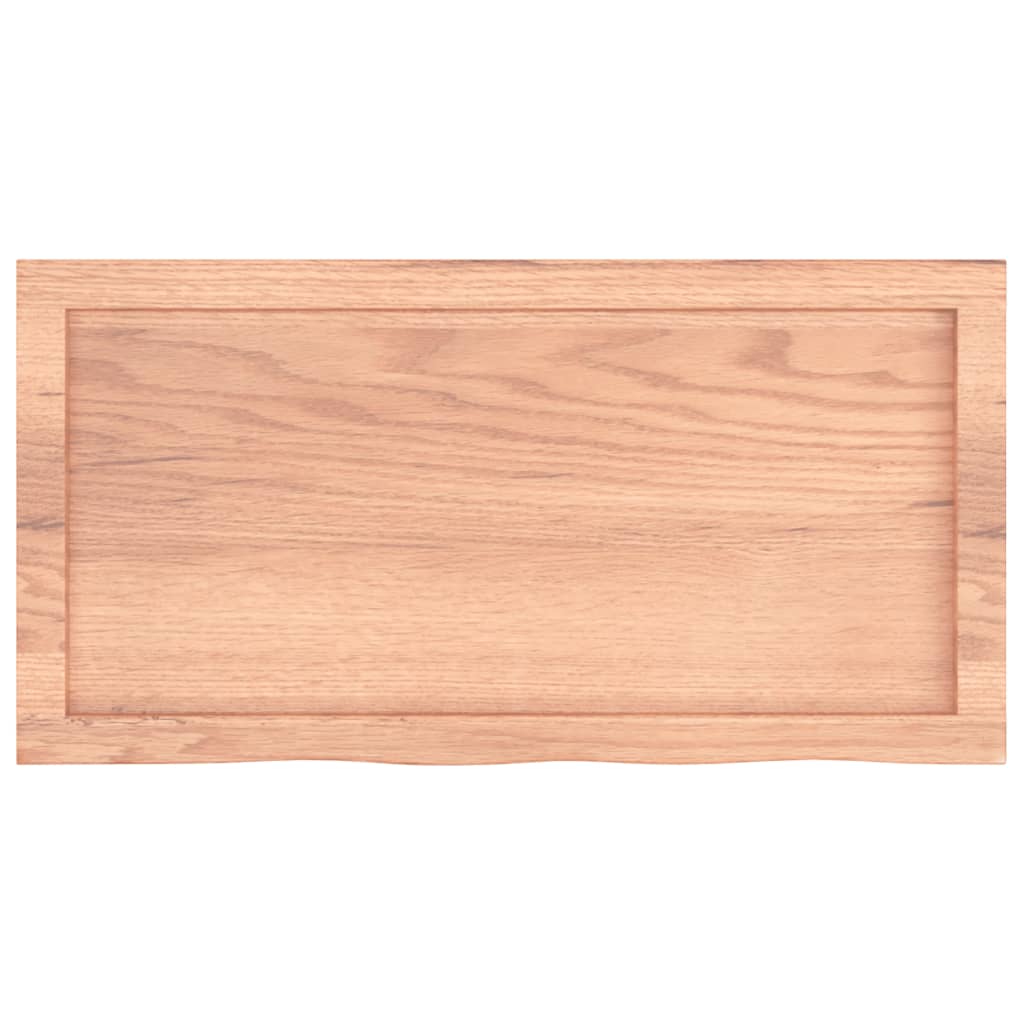 Wandschap 80x40x(2-6) cm behandeld massief eikenhout lichtbruin is nu te koop bij PeponiXL, paradijselijk wonen!