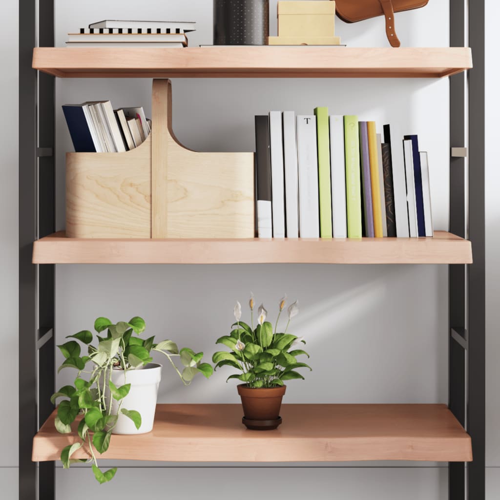 Wandschap 80x40x(2-6) cm behandeld massief eikenhout lichtbruin is nu te koop bij PeponiXL, paradijselijk wonen!