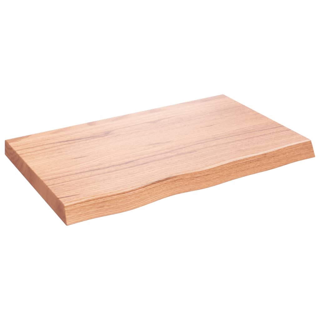 Wandschap 80x50x(2-6) cm behandeld massief eikenhout lichtbruin is nu te koop bij PeponiXL, paradijselijk wonen!