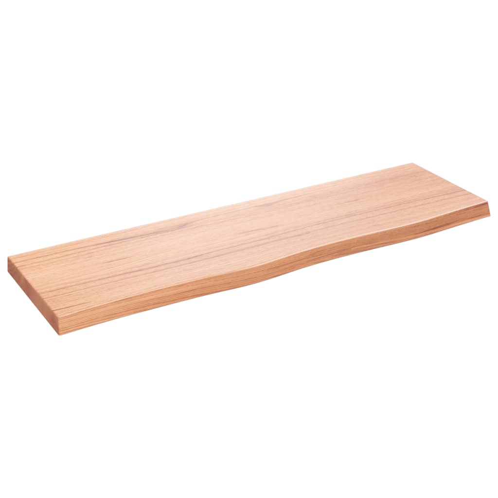 Wandschap 100x30x(2-4)cm behandeld massief eikenhout lichtbruin is nu te koop bij PeponiXL, paradijselijk wonen!