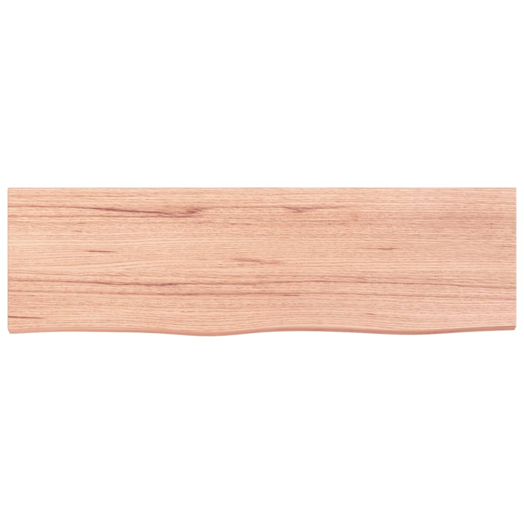 Wandschap 100x30x(2-4)cm behandeld massief eikenhout lichtbruin is nu te koop bij PeponiXL, paradijselijk wonen!