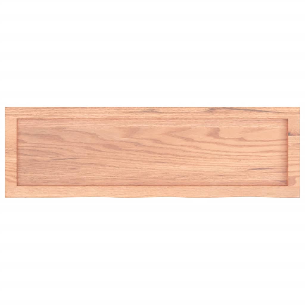 Wandschap 100x30x(2-4)cm behandeld massief eikenhout lichtbruin is nu te koop bij PeponiXL, paradijselijk wonen!