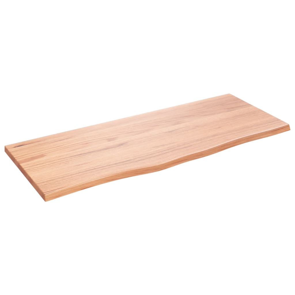 Wandschap 100x40x2 cm behandeld massief eikenhout lichtbruin is nu te koop bij PeponiXL, paradijselijk wonen!