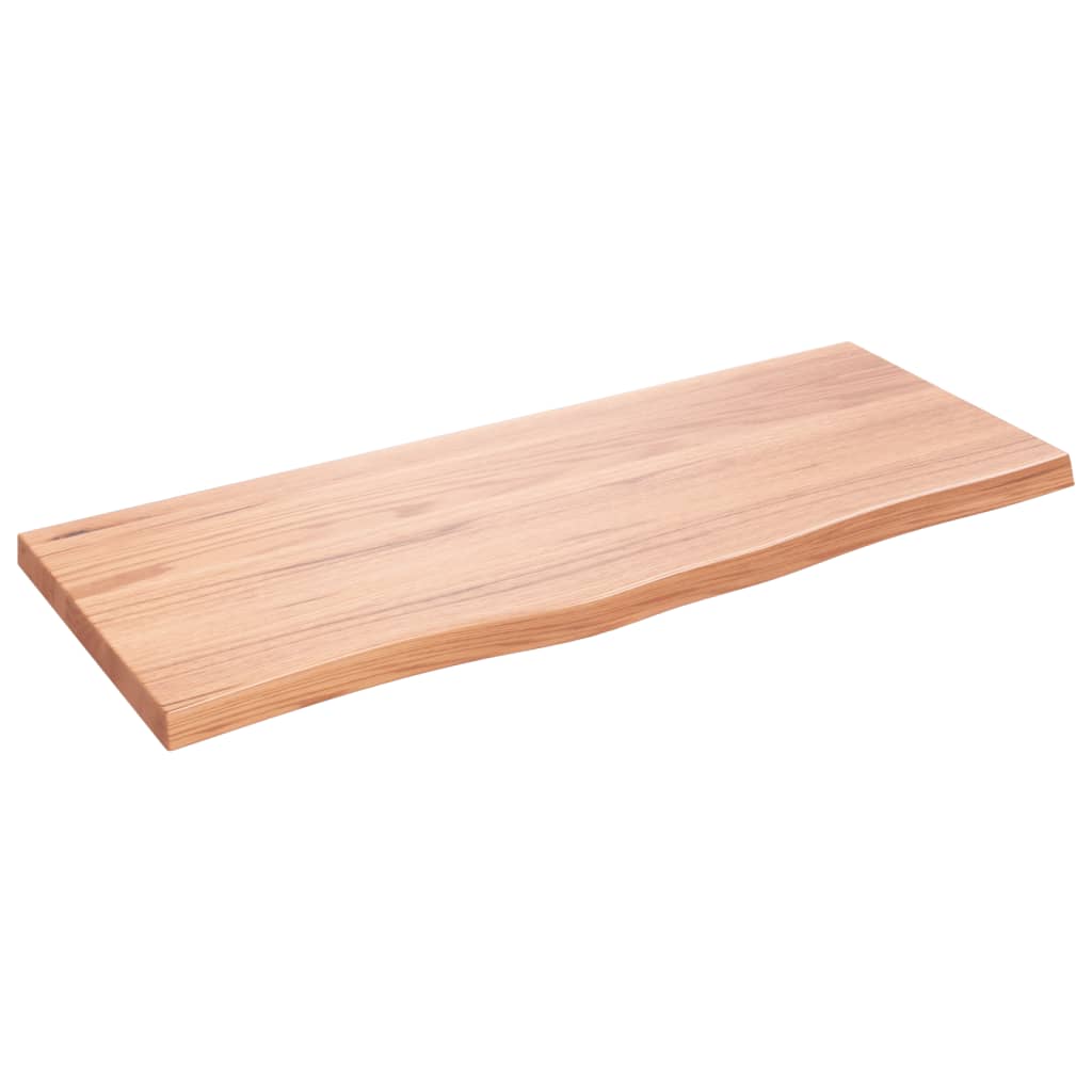 Wandschap 100x40x(2-4)cm behandeld massief eikenhout lichtbruin is nu te koop bij PeponiXL, paradijselijk wonen!