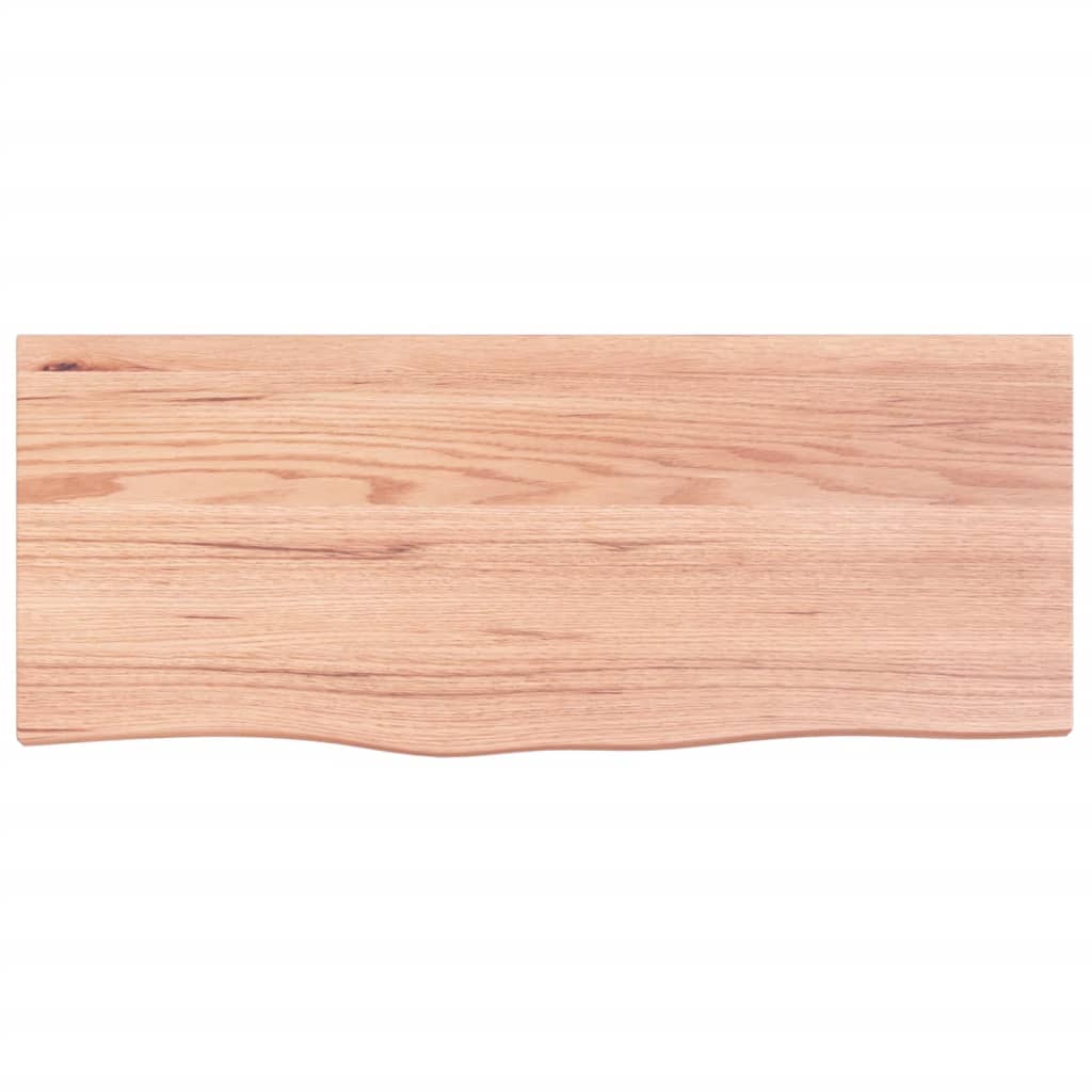 Wandschap 100x40x(2-4)cm behandeld massief eikenhout lichtbruin is nu te koop bij PeponiXL, paradijselijk wonen!