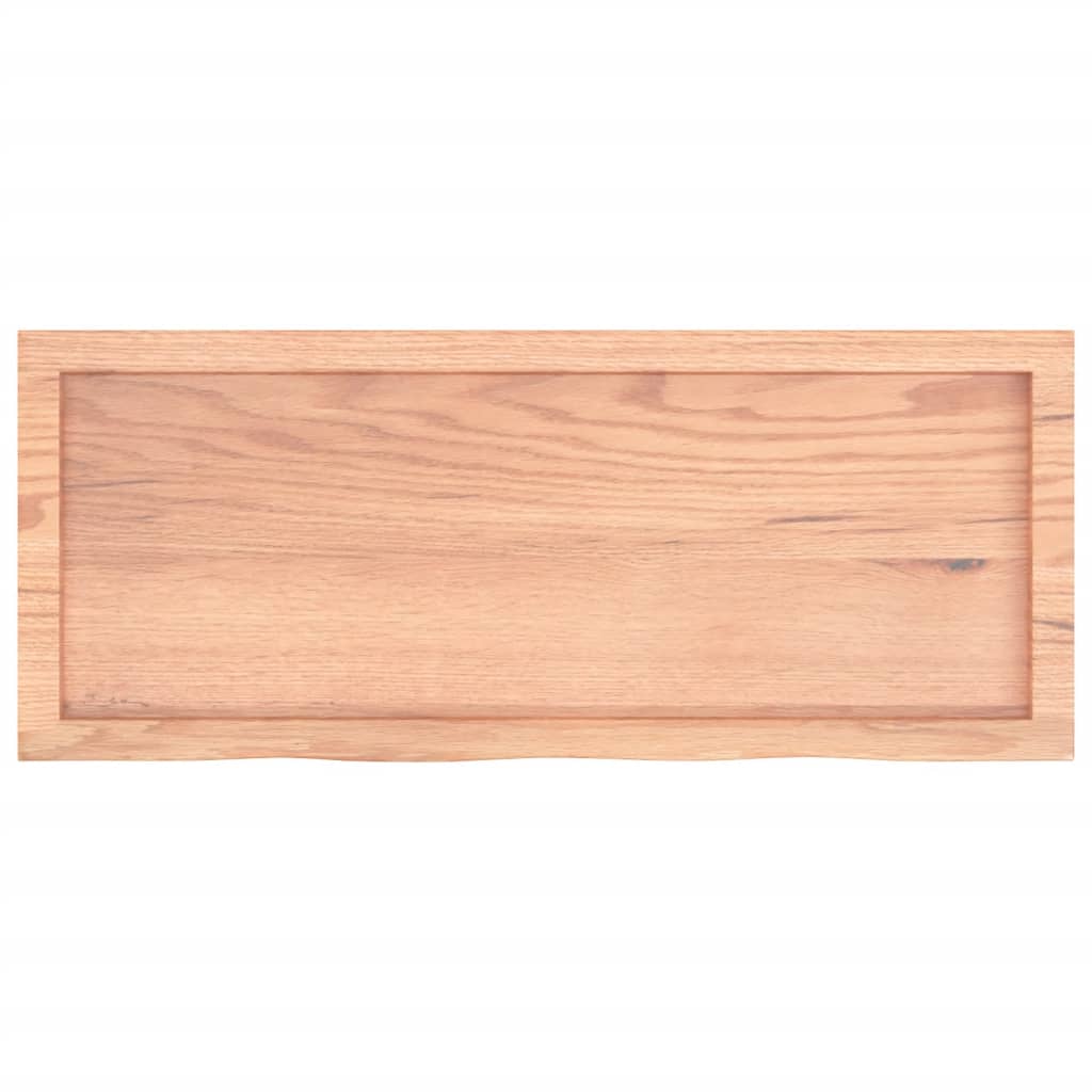 Wandschap 100x40x(2-4)cm behandeld massief eikenhout lichtbruin is nu te koop bij PeponiXL, paradijselijk wonen!