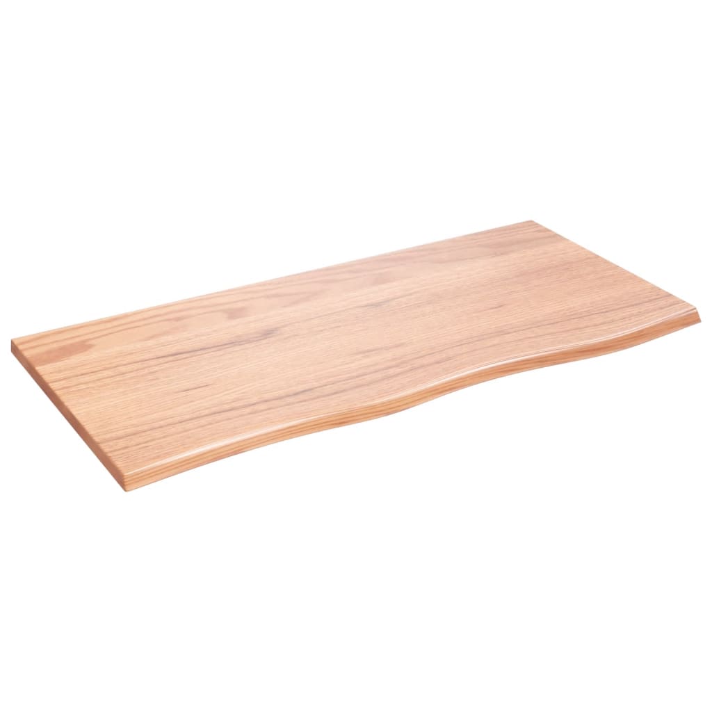 Wandschap 100x50x2 cm behandeld massief eikenhout lichtbruin is nu te koop bij PeponiXL, paradijselijk wonen!