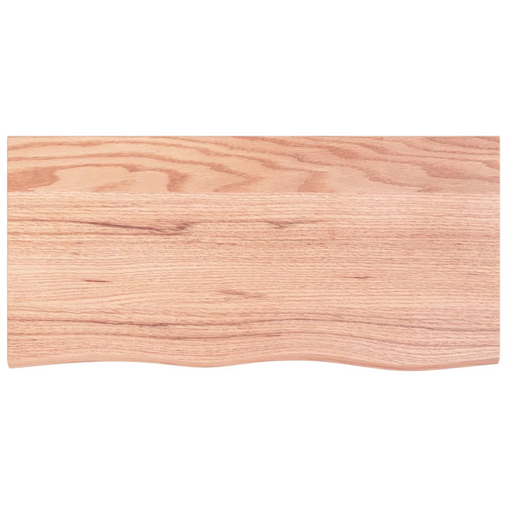 Wandschap 100x50x(2-4)cm behandeld massief eikenhout lichtbruin is nu te koop bij PeponiXL, paradijselijk wonen!