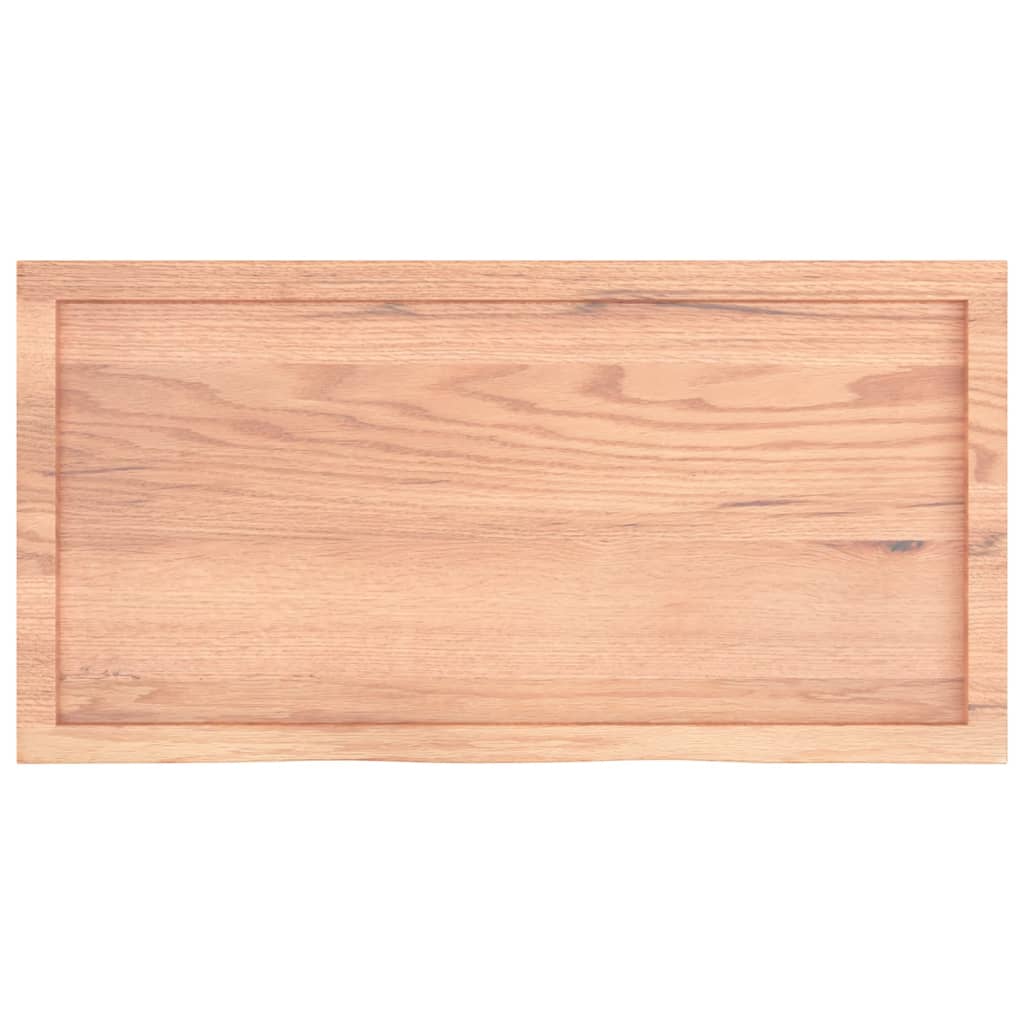 Wandschap 100x50x(2-4)cm behandeld massief eikenhout lichtbruin is nu te koop bij PeponiXL, paradijselijk wonen!
