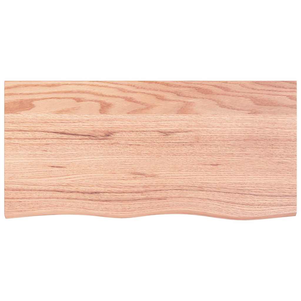 Wandschap 100x50x(2-6)cm behandeld massief eikenhout lichtbruin is nu te koop bij PeponiXL, paradijselijk wonen!