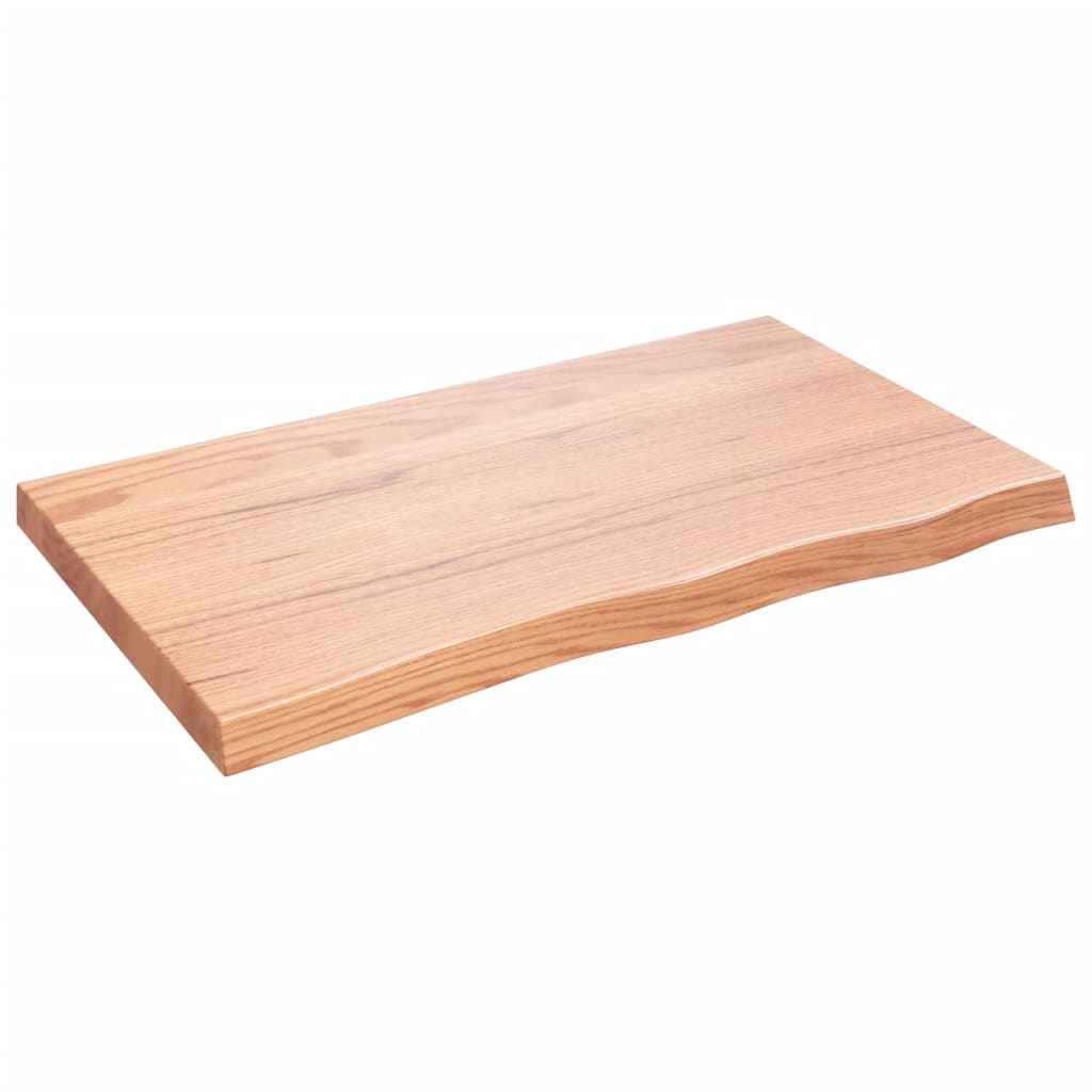 Wandschap 100x60x(2-6)cm behandeld massief eikenhout lichtbruin is nu te koop bij PeponiXL, paradijselijk wonen!