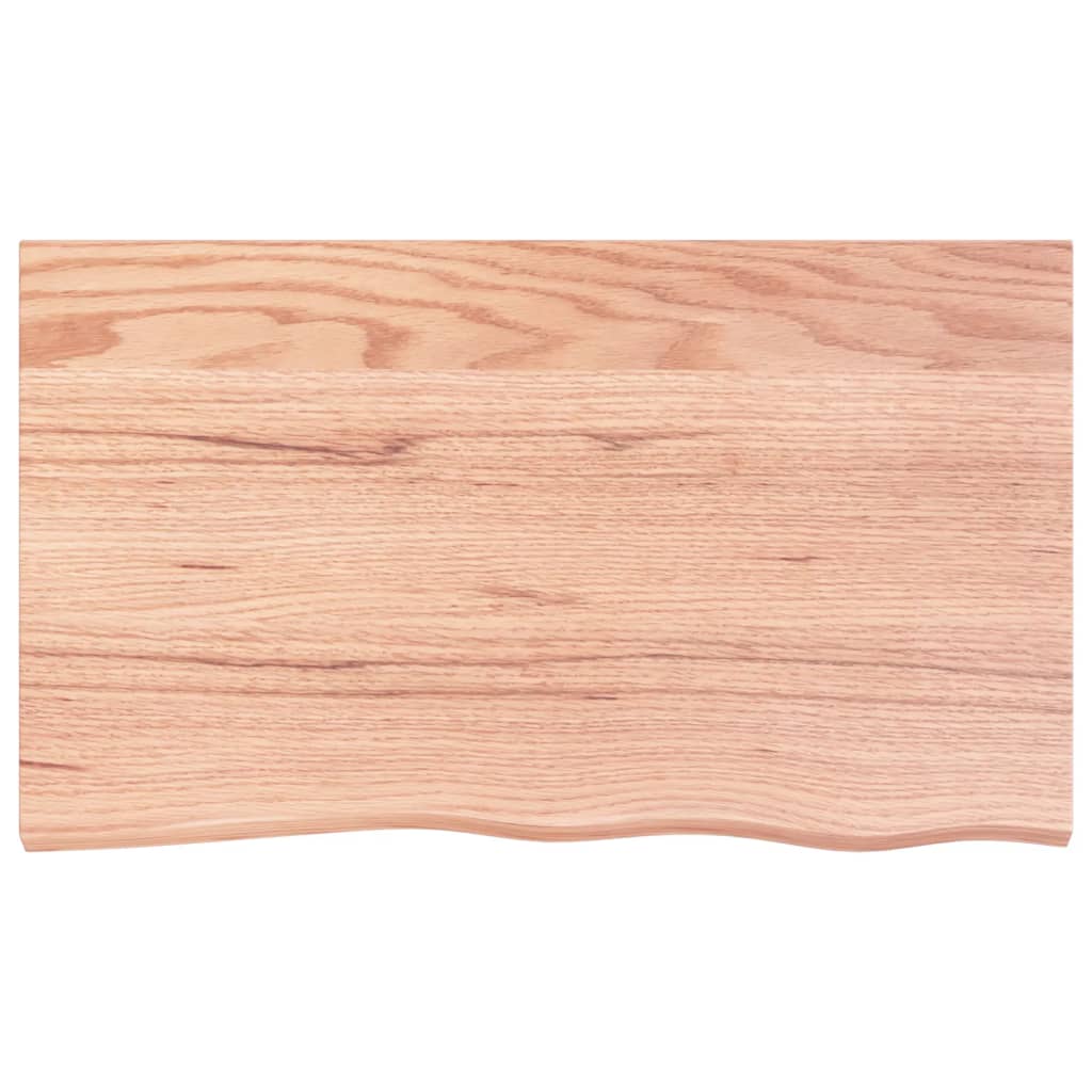Wandschap 100x60x(2-6)cm behandeld massief eikenhout lichtbruin is nu te koop bij PeponiXL, paradijselijk wonen!