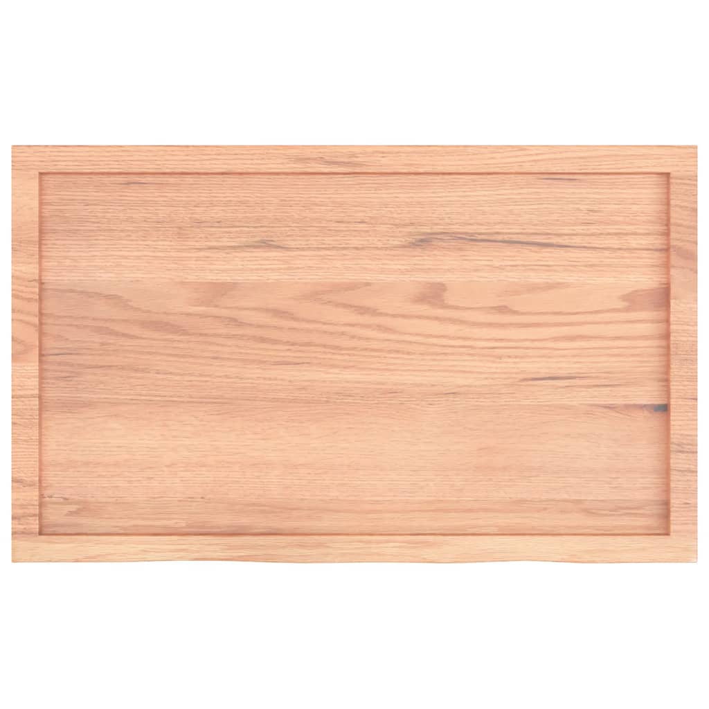 Wandschap 100x60x(2-6)cm behandeld massief eikenhout lichtbruin is nu te koop bij PeponiXL, paradijselijk wonen!