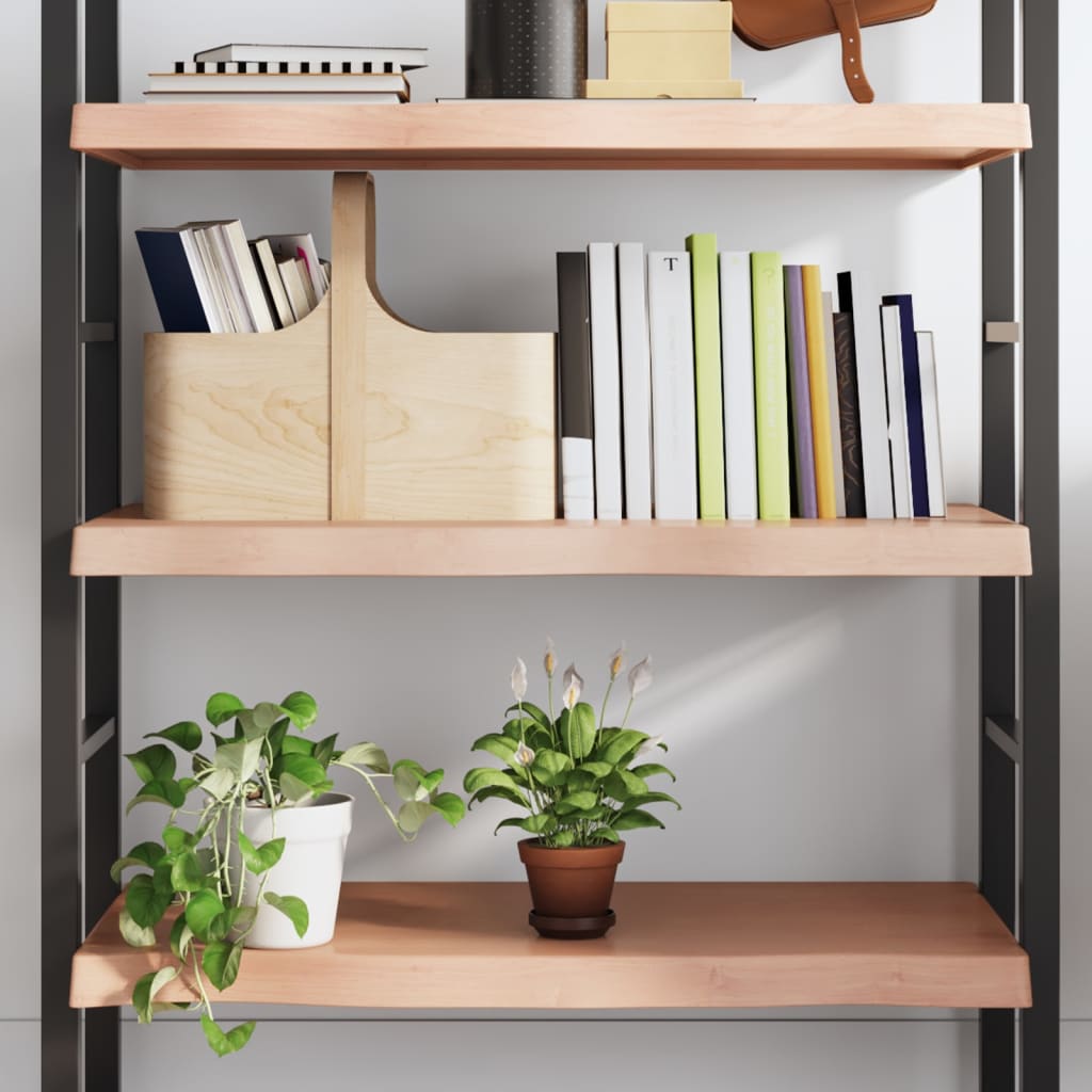 Wandschap 100x60x(2-6)cm behandeld massief eikenhout lichtbruin is nu te koop bij PeponiXL, paradijselijk wonen!