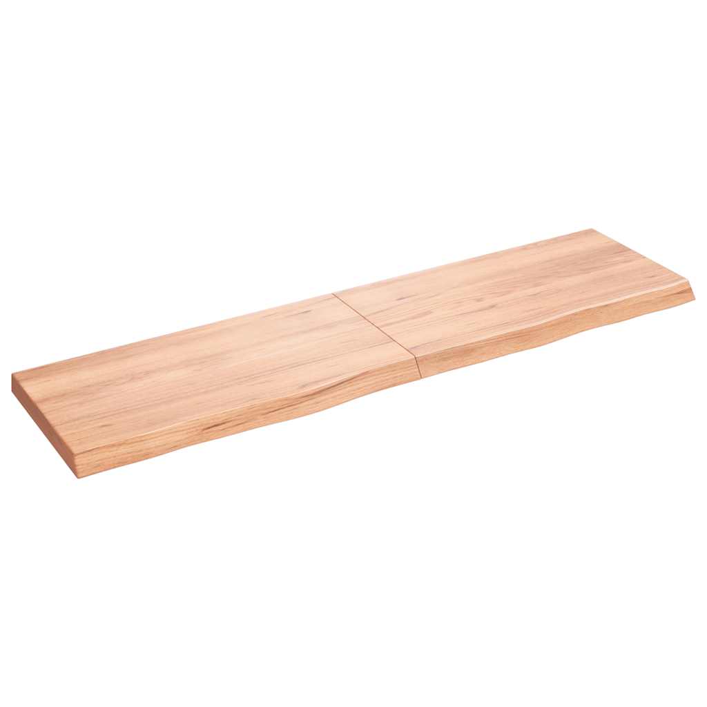 Wandschap 120x30x(2-4)cm behandeld massief eikenhout lichtbruin is nu te koop bij PeponiXL, paradijselijk wonen!