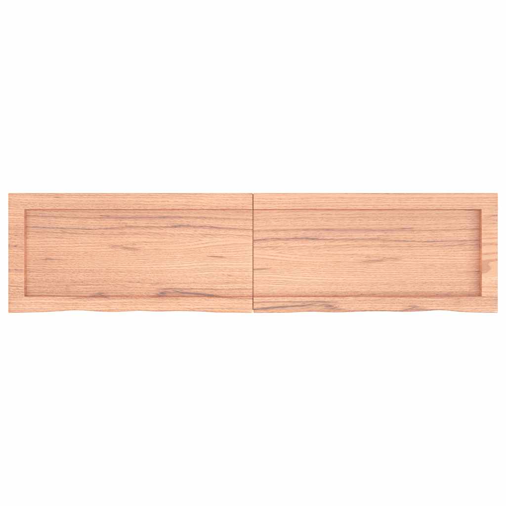 Wandschap 120x30x(2-4)cm behandeld massief eikenhout lichtbruin is nu te koop bij PeponiXL, paradijselijk wonen!