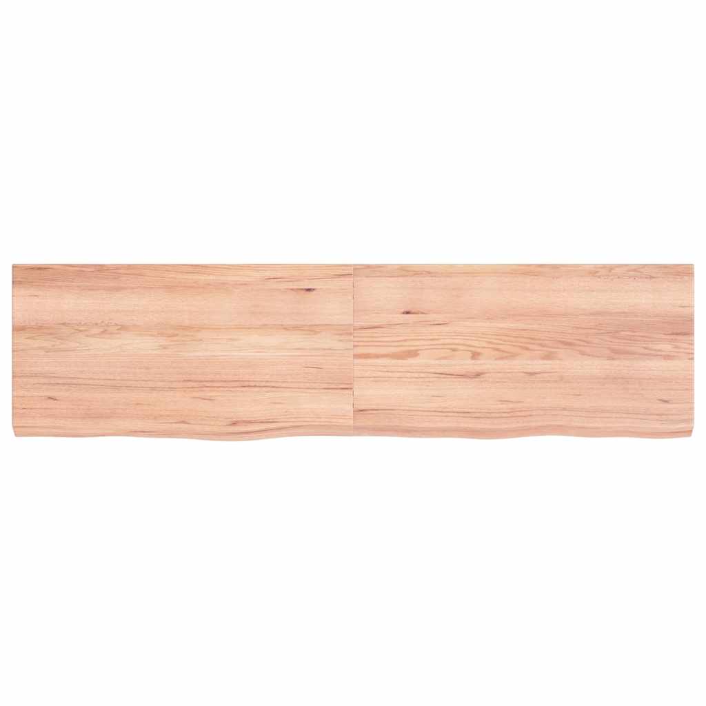Wandschap 120x30x(2-4)cm behandeld massief eikenhout lichtbruin is nu te koop bij PeponiXL, paradijselijk wonen!