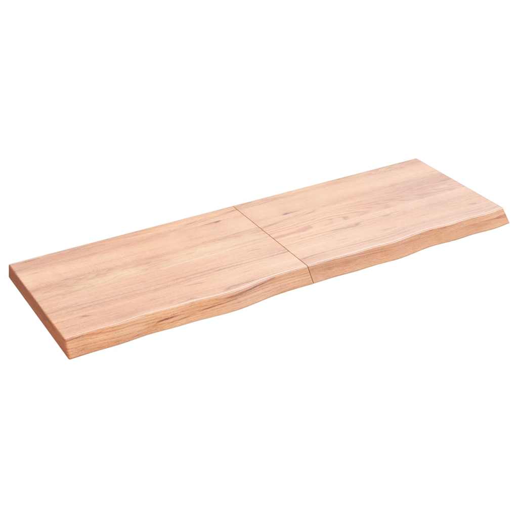 Wandschap 120x40x(2-4)cm behandeld massief eikenhout lichtbruin is nu te koop bij PeponiXL, paradijselijk wonen!