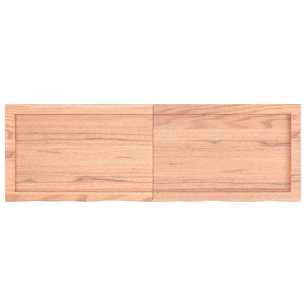 Wandschap 120x40x(2-4)cm behandeld massief eikenhout lichtbruin is nu te koop bij PeponiXL, paradijselijk wonen!