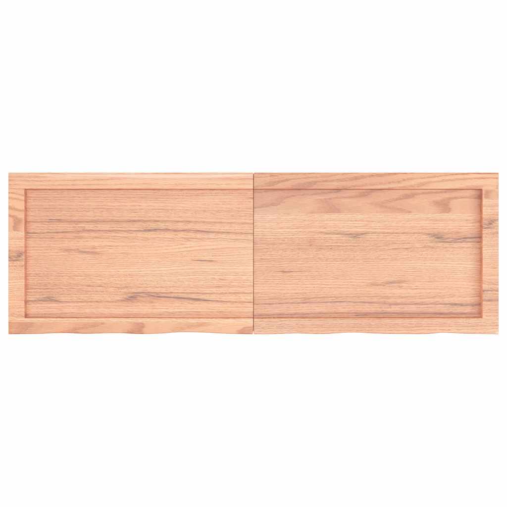 Wandschap 120x40x(2-4)cm behandeld massief eikenhout lichtbruin is nu te koop bij PeponiXL, paradijselijk wonen!