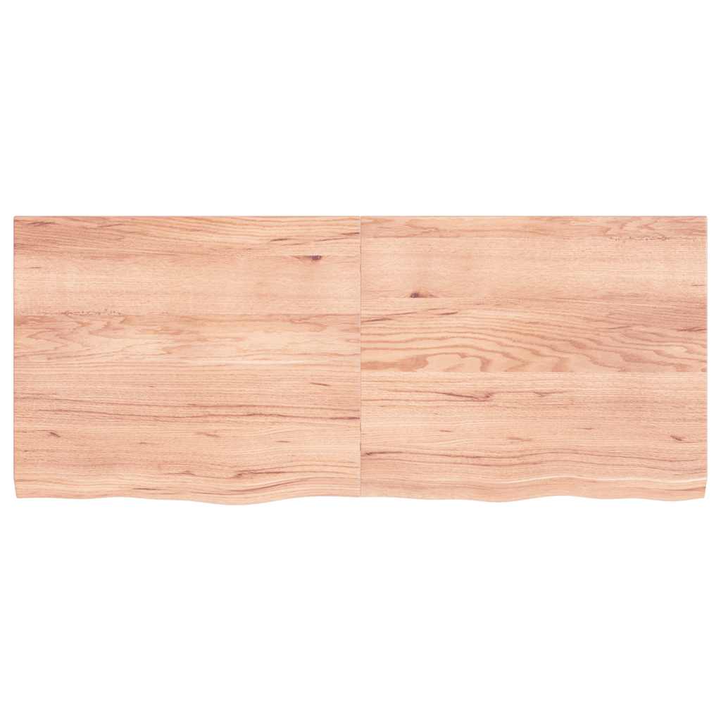 Wandschap 120x50x(2-4)cm behandeld massief eikenhout lichtbruin is nu te koop bij PeponiXL, paradijselijk wonen!