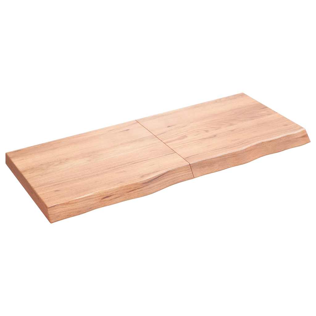 Wandschap 120x50x(2-6)cm behandeld massief eikenhout lichtbruin is nu te koop bij PeponiXL, paradijselijk wonen!