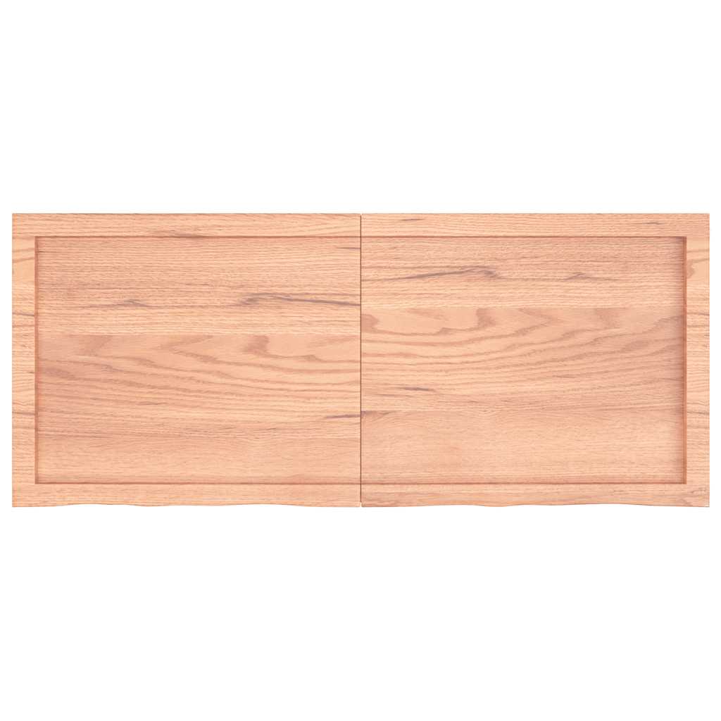 Wandschap 120x50x(2-6)cm behandeld massief eikenhout lichtbruin is nu te koop bij PeponiXL, paradijselijk wonen!