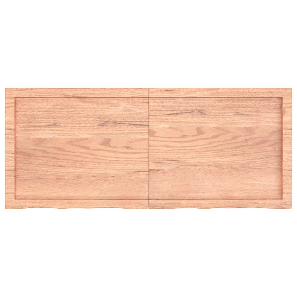 Wandschap 120x50x(2-6)cm behandeld massief eikenhout lichtbruin is nu te koop bij PeponiXL, paradijselijk wonen!